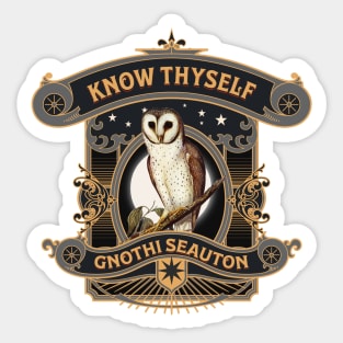 Mystic Owl Know Thyself Sticker